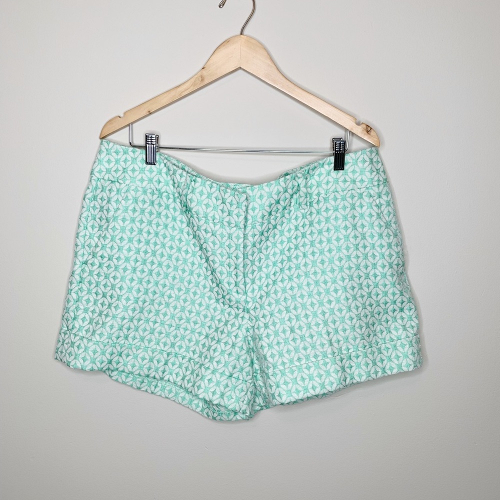 New York & Company Mint Geometric Shorts